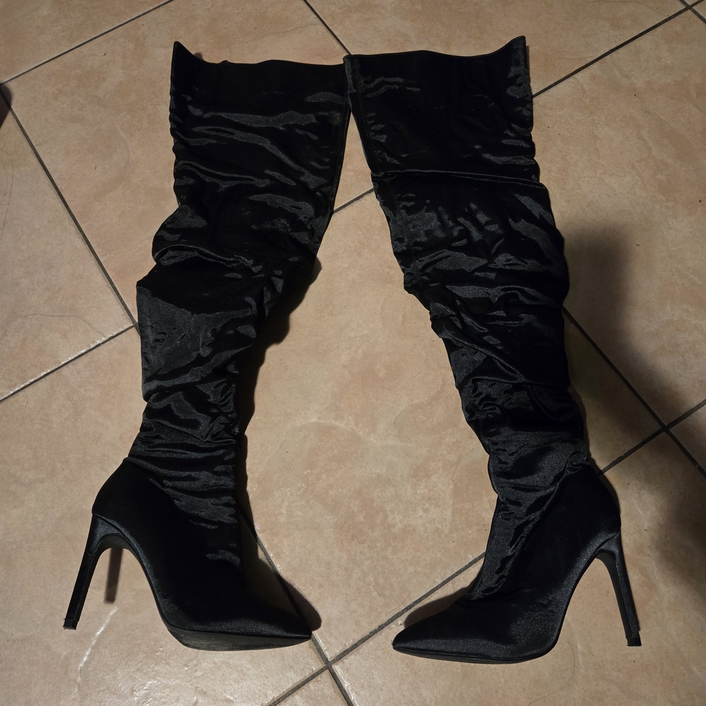 Source Unknown Elegant Black Over-the-Knee Boots